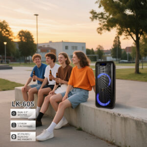 LK-605 Dual 6.5″ Bluetooth Party Speaker