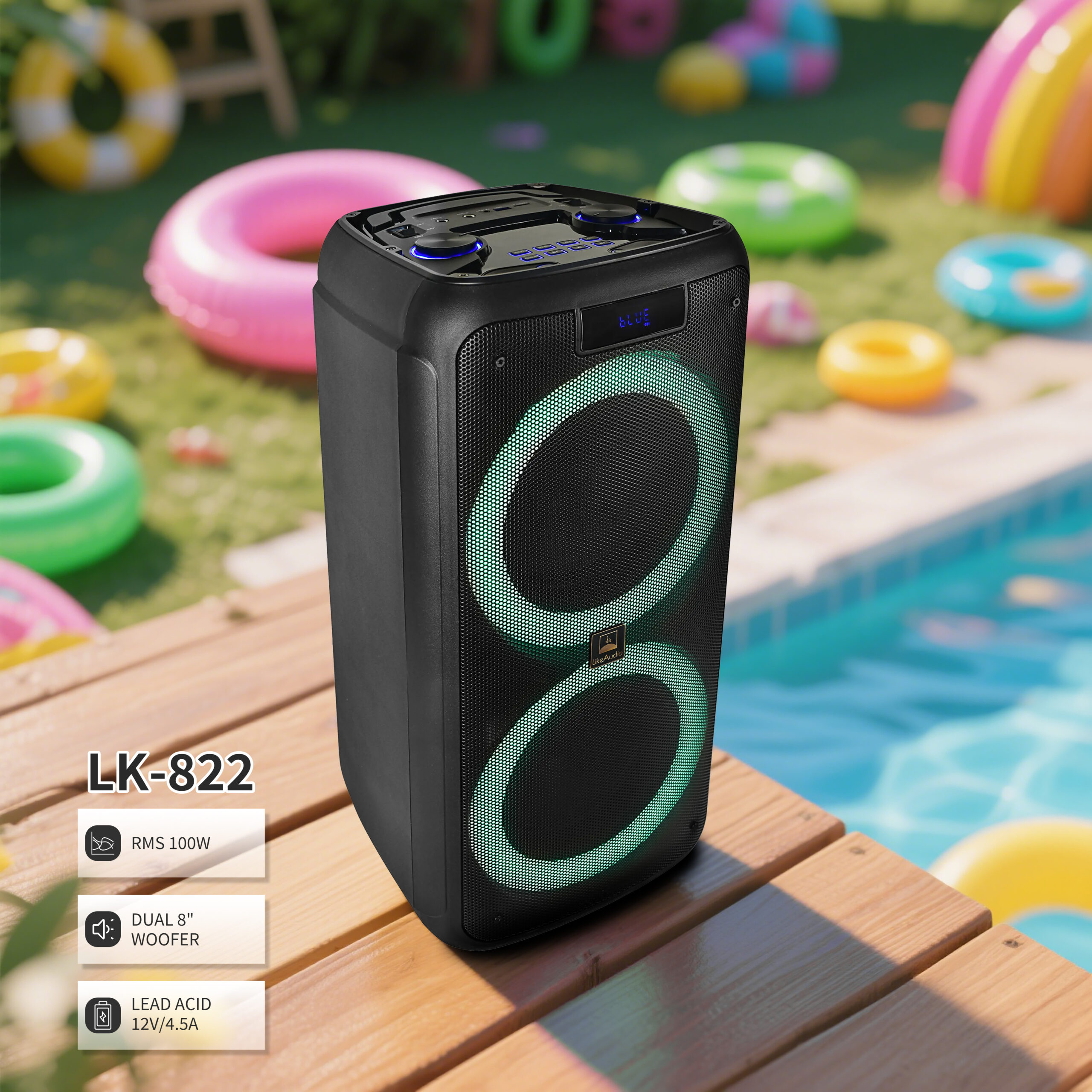 LK-822 Double 8-Inch Party Speaker