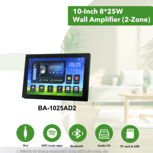 10-Inch 8*25W Wall Amplifier (2-Zone)