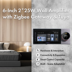 6-Inch 2*25W Wall Amplifier with Zigbee Gateway & Tuya